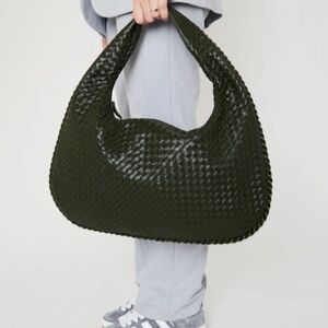 BRAND NEW EDIYSA EVERYDAY BAG - LEATHER WEAVE - HUNTER GREEN